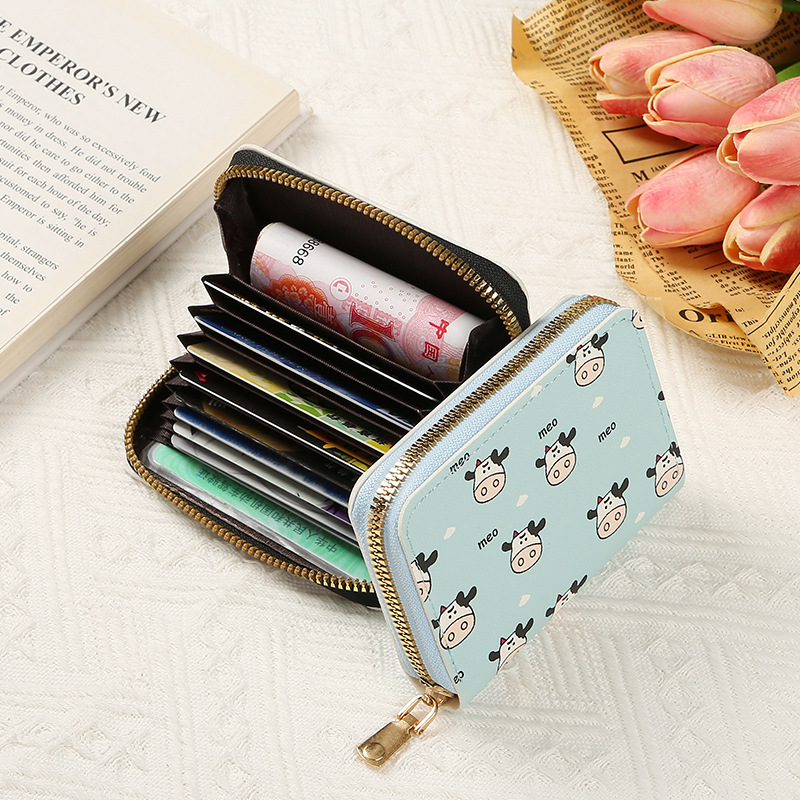 2023 new card bag ladies delicate high-grade small large capacity multi-card ins wind cute document small wallet