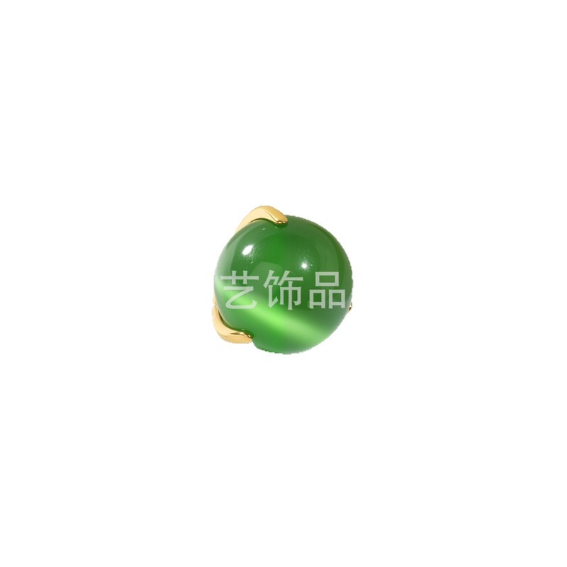 F136钛三爪圆球猫眼石耳钉唇钉G23钛合金舌钉骨钉饰品配件替换头|undefined