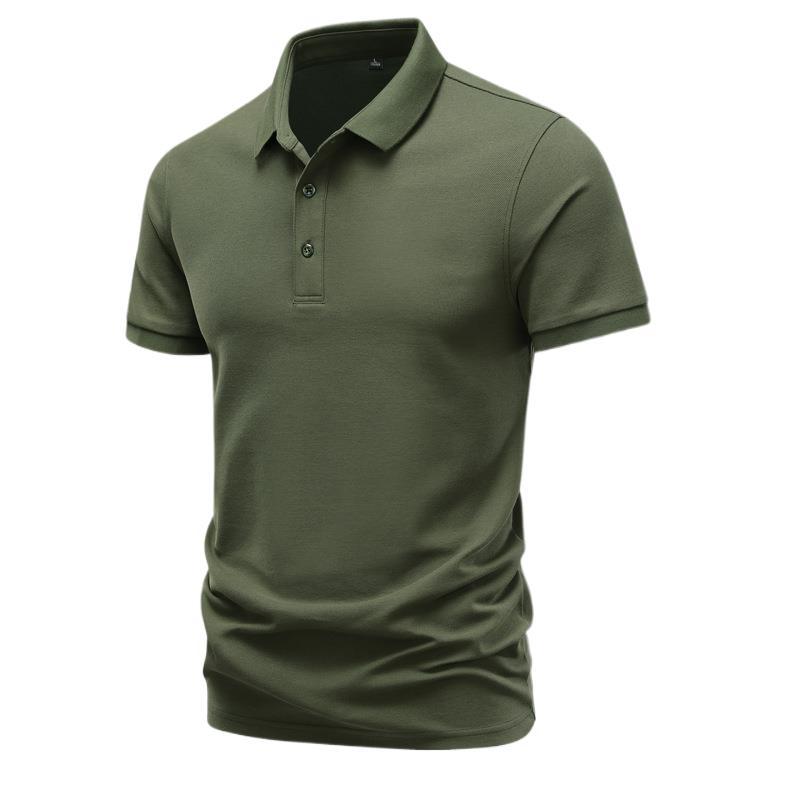 2025 Spring and Summer New Short-Sleeved Polo Shirt Men's Light Business Short-Sleeved T-Shirt High Quality Lapel Short-Sleeved
