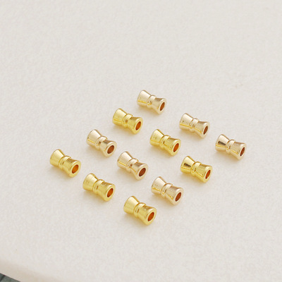 50个装14K包金保色18K小蛮腰4*6mm桶珠隔珠diy手链项链串珠散珠子