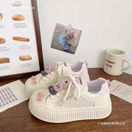 丑萌厚底小白鞋女学生夏季新款ins潮小众百搭面包鞋大头运动板鞋
