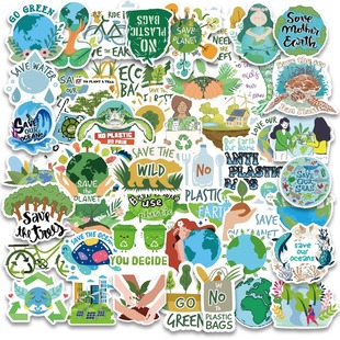 50pcs Environmentally Friendly Waterproof stickers Flat Water Cup Stationery Suitcase Scooter Guitar Decoration stickers