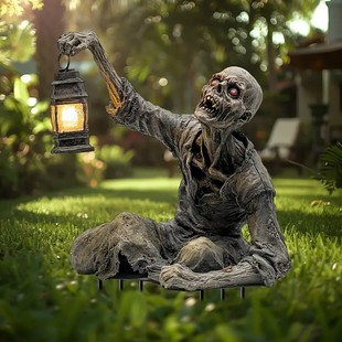Cross-Border Hot Lantern Zombie Garden Landscape with Personalized Realistic Horror Zombie Characters Halloween Props