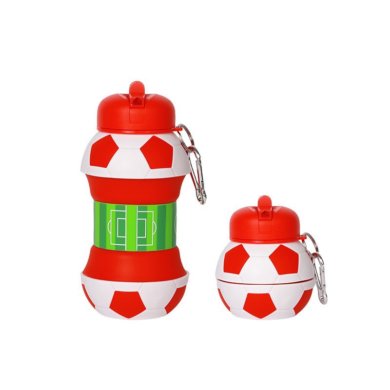 Fútbol transfronterizo taza plegable de silicona deportes al aire libre taza de agua creativa para estudiantes taza de agua portátil a prueba de caídas y fugas para niños