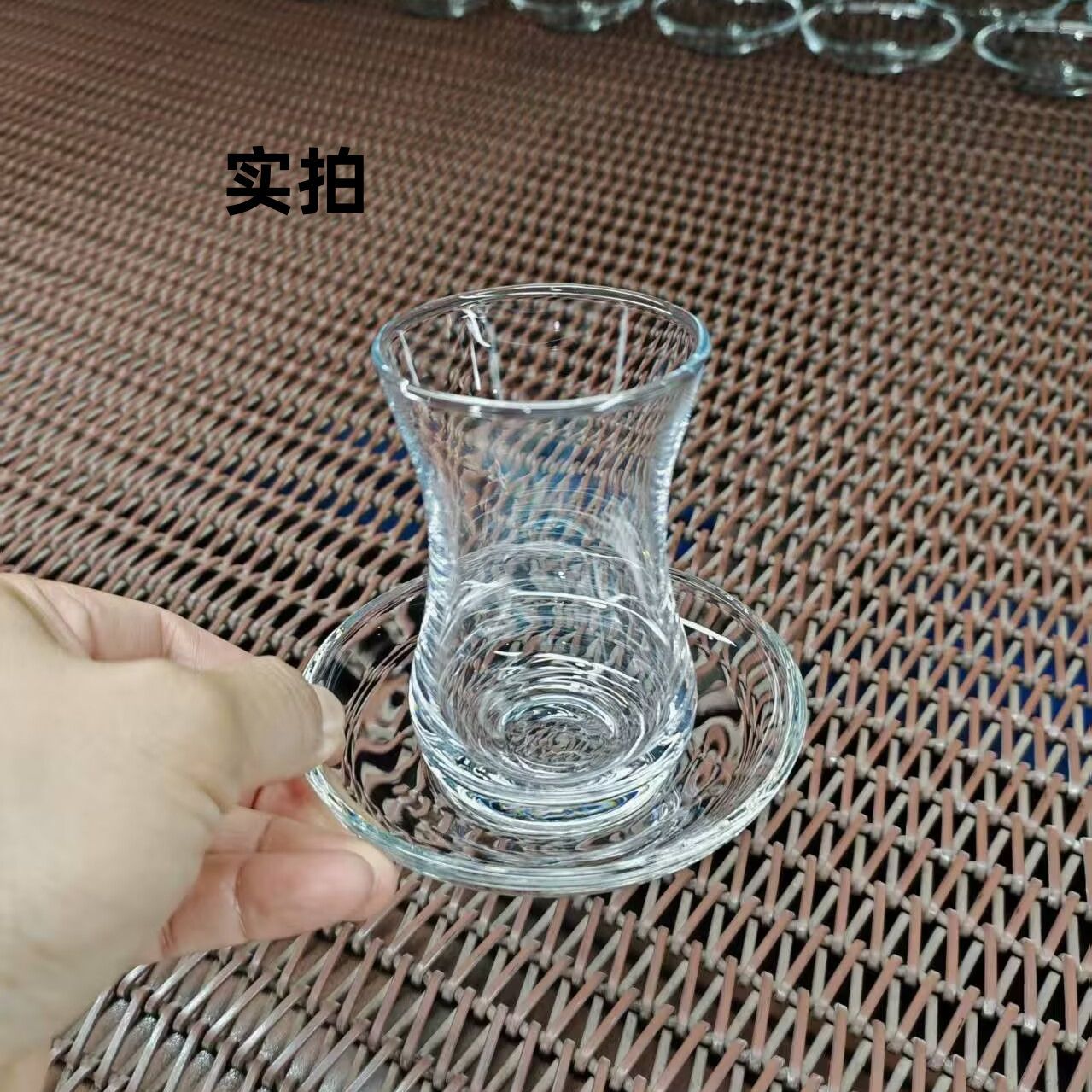 Taza de té negro doméstica, taza de café de vidrio sin plomo, taza de bebida caliente doméstica, taza de té de la tarde, plato de vidrio simple