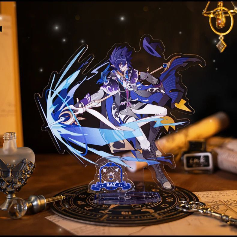 凹凸世界・ファンタジーディスプレイスタンド ゴールドグレイレオアライグマアクリル自家製新作立体装飾飾り|undefined