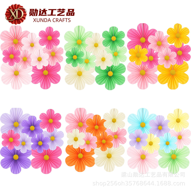 Cross-Border Paper Fan Flower Party Decoration Wall Classroom Ceiling Paper Fan Floral Background Flower Wall Garden Tea Party Decoration Cross-Border Paper Fan Flower Party Decoration Wall Classroom Ceiling Paper Fan Floral Background Flower Wall Garden Tea Party Decoration