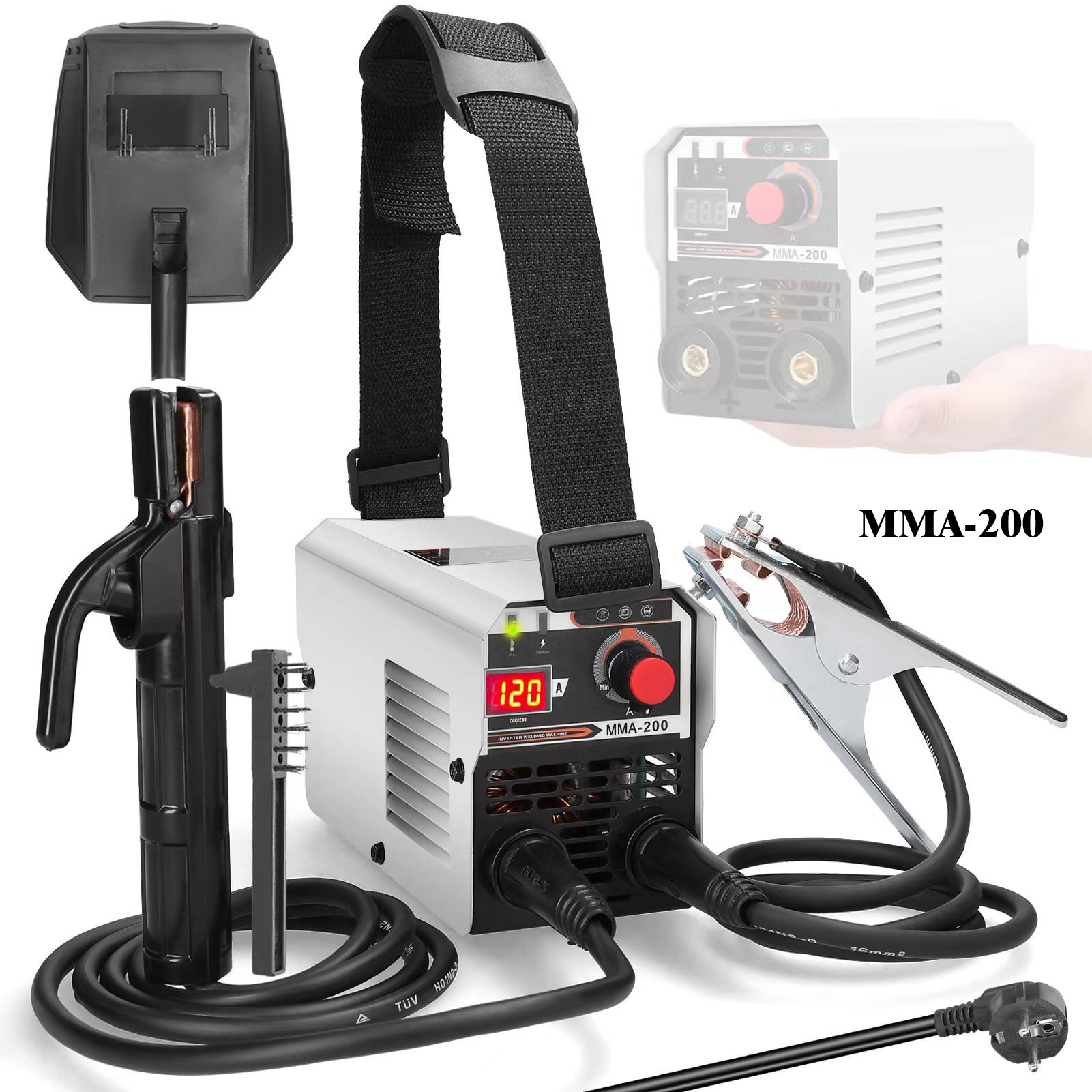 跨境专用220V电焊机家用迷你焊接机手工焊120A欧规MMA-200