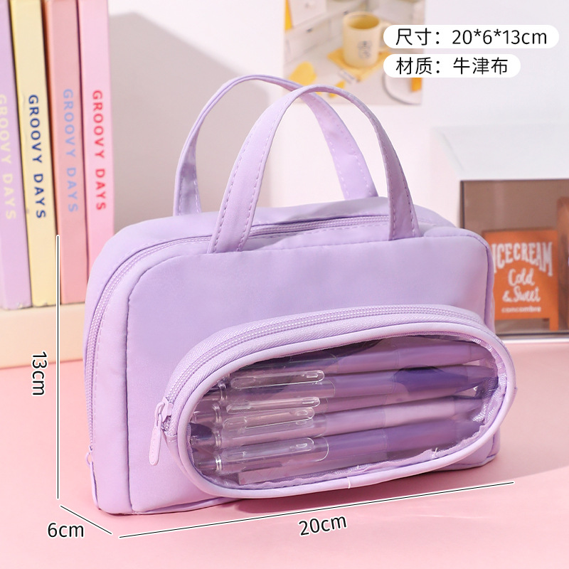 Caja de lápiz de gran capacidad de dibujos animados al por mayor bolsa de almacenamiento de caja de lápiz portátil de estudiante bolsa de cosméticos lindo caja de papelería liquidación de pérdida