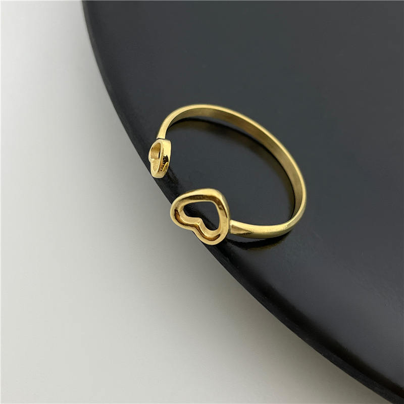 Sweet Heart Shape Stainless Steel Open Ring 1 Piece