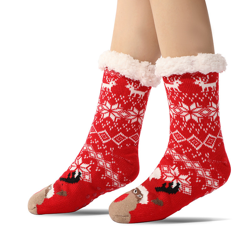 Amazon Cross-Border Christmas Socks, Floor Socks, Slippers Socks, Blanket Socks, Cold-Proof Socks, Confinement Socks, Sleep Socks, Thickeneded Women's Socks