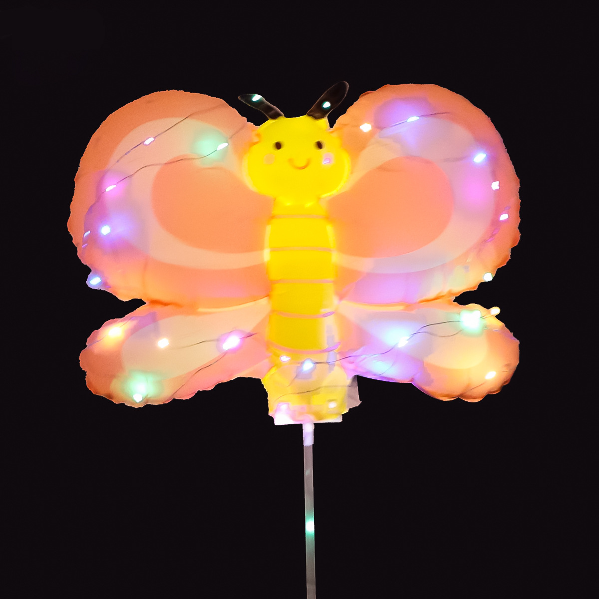 Clip luminoso globo clip de dibujos animados película de aluminio puesto de piso poste de remolque de mano globo mercado nocturno globo luminoso al por mayor