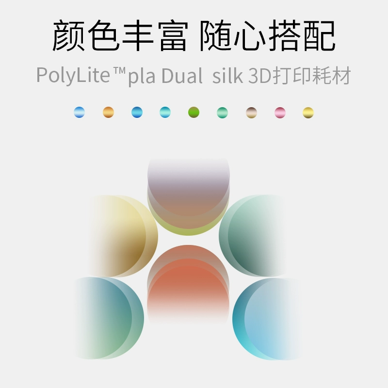 Polylite расходники для 3D печати шелковая двуцветная PLA шелковая текстура металлический блеск расходники для 3D печати 1.