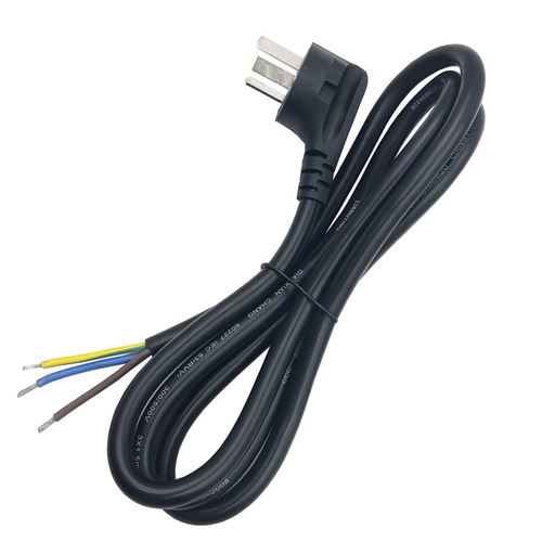 Pure copper national standard three-pin plug cable single-ended bare wire tail connection cable peeled and tinned 3C national standard power cord three-core