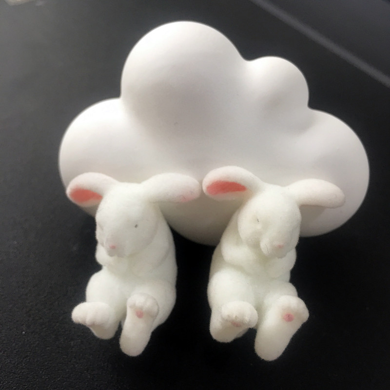 1 Pair Cute Rabbit Resin Women's Ear Studs display picture 5