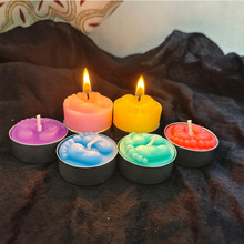[索达]现货供应圆壳彩色小脚丫香薰蜡烛浪漫餐桌4个装铝壳茶蜡
