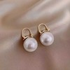 Retro advanced copper earrings from pearl, simple and elegant design, 2022 collection, high-end