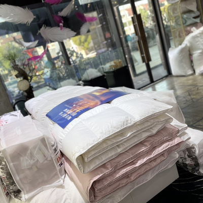 进口匈牙利白鹅绒100澳棉单双人鹅绒被 高档五星级酒店羽绒被冬被|ms