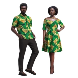 印花、扎染布;连衣裙;童连衣裙