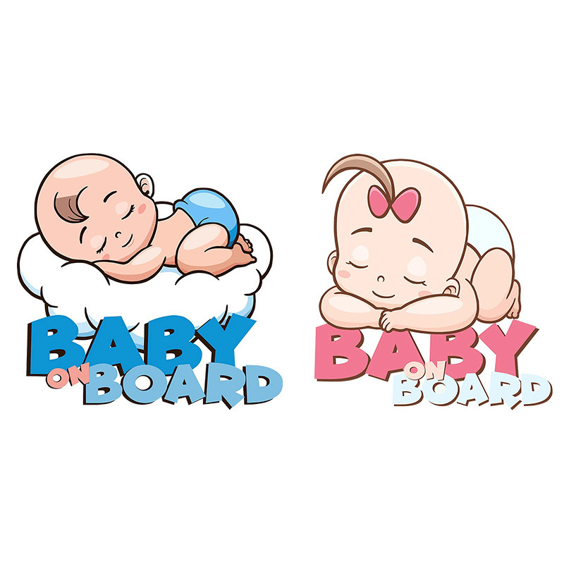Foreign trade hot sale cartoon cute baby on board car sticker car window rear bumper scratch decoration