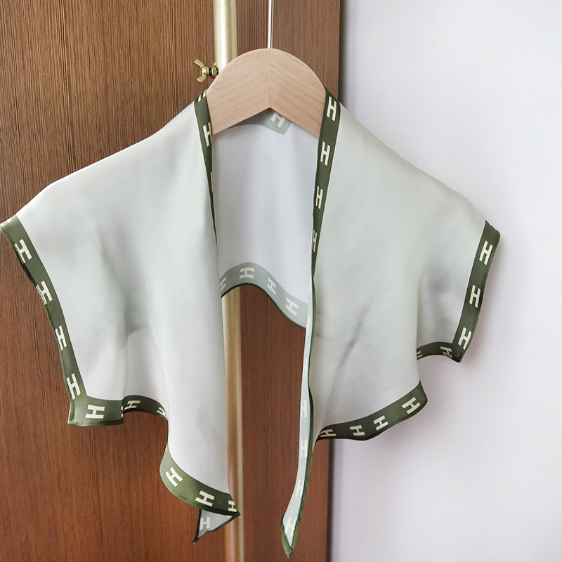 2025 nuevo bufandas de seda hexagonal bufandas de hombro alta sensación de moda de diseño minimalista de seda simulada bufandas temperamento universal