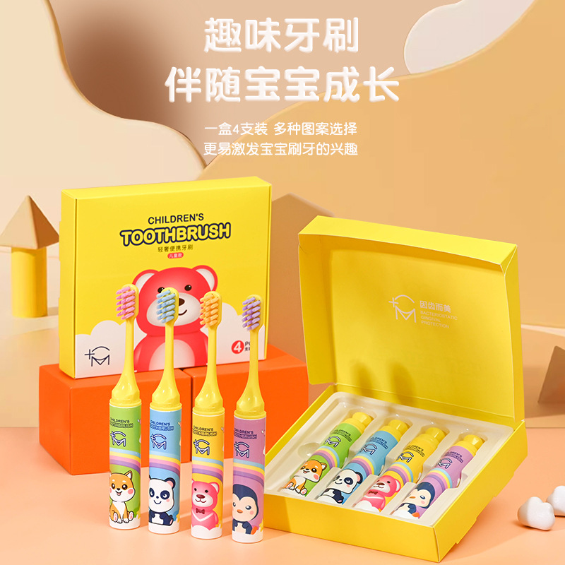 New Portable Cleaning Lipstick Tube for Children and Babies during Dental Replacement for Infants Ages 3-6-12 to Prevent Tooth Cavity