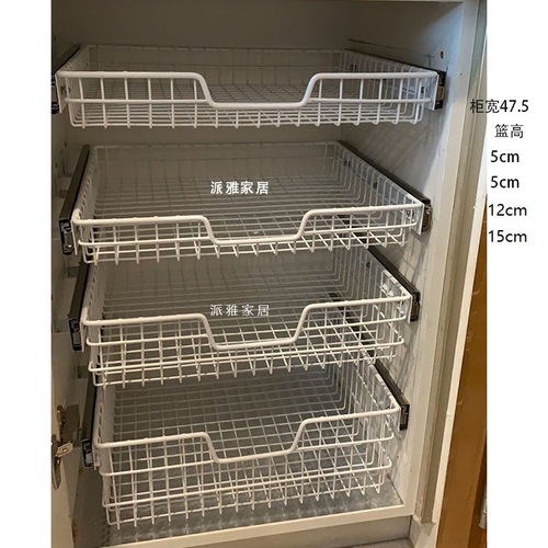 OD59 Wholesale Paiya Home Stainless Steel Fruit and Vegetable Basket Kitchen Drawer Basket Mini Basket Storage Basket Flat