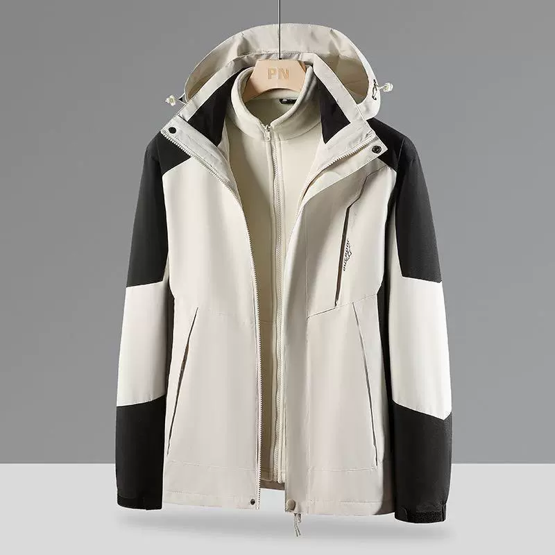 Jacket, removable warm velvet windproof waterproof climbing set, three-in-one