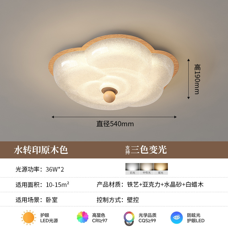 Moderno y simple nuevo estilo de lujo ligero lámpara de techo de dormitorio de arena de cristal protección ocular inteligente lámpara de habitación de dormitorio principal en forma de flor de estilo antiguo