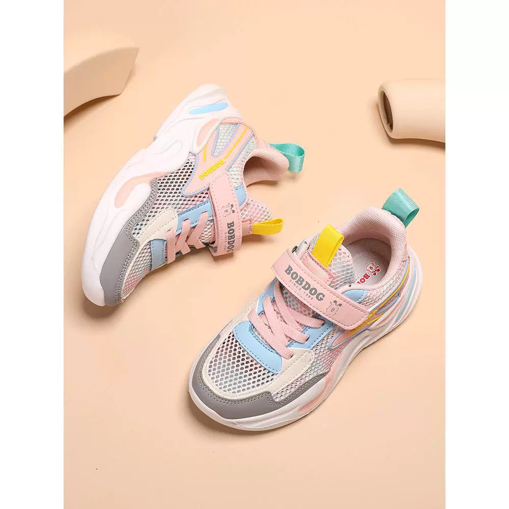 工厂直销巴布豆童鞋双网女童运动鞋软底防滑防臭女孩跑步鞋儿童鞋