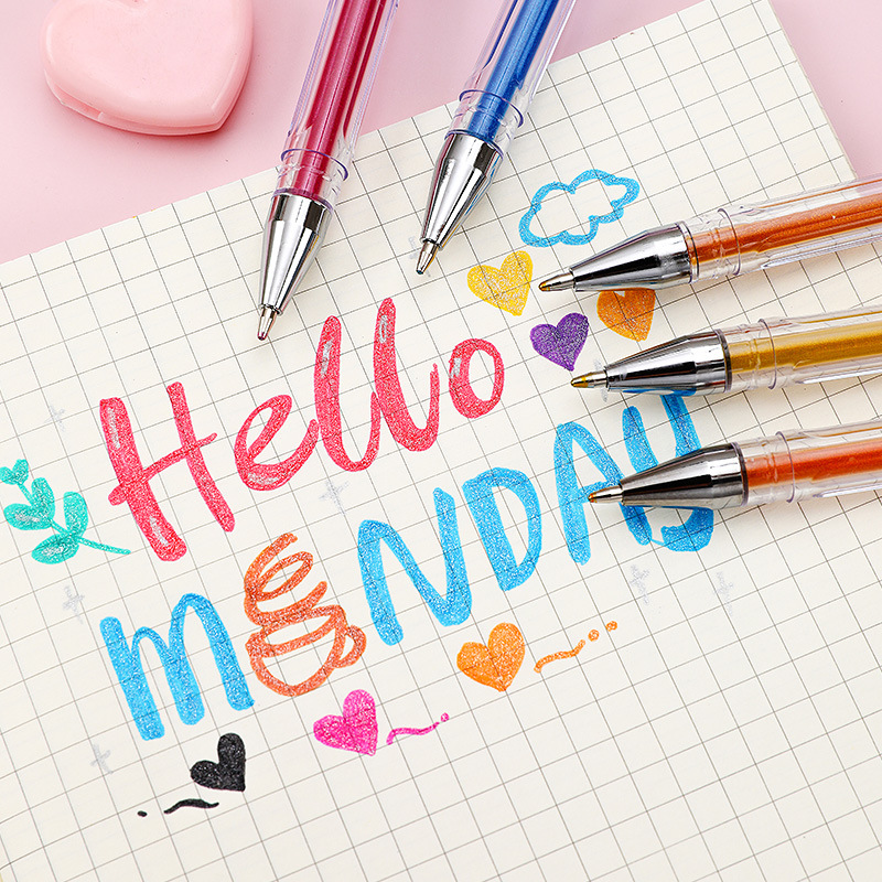 DIY24 color de la mano cuenta Flash pluma de gel de color pluma de gel brillante graffiti multicolor resalte resaltar pluma