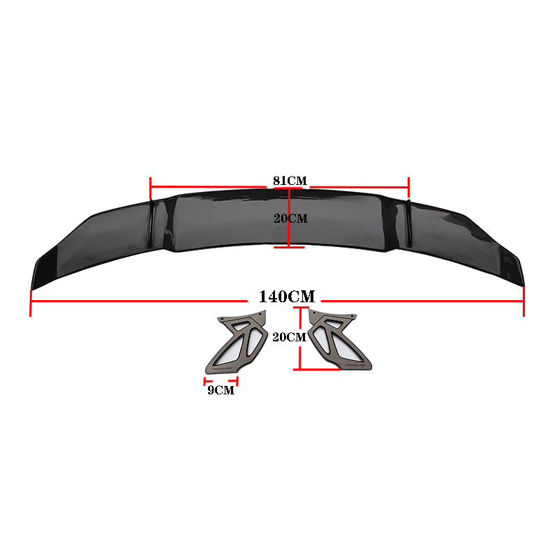 Universal Car Modification Large Rear Wing for Sedan, Perforated High-End Wind Wing V-Style, No Adhesive Required, Windproof, No Installation Needed, Spoiler