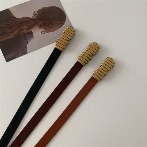 Summer European and American suit belt for women, versatile decorative shirt, coat girdle, retro fashion black belt