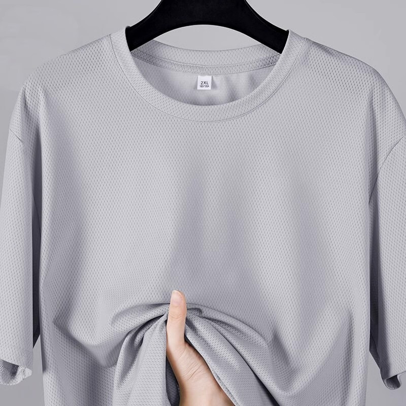 Summer thin men's work clothes dirty wear mesh ice silk top short sleeve t-shirt work site Summer thin men's work clothes dirty wear mesh ice silk top short sleeve t-shirt work site
