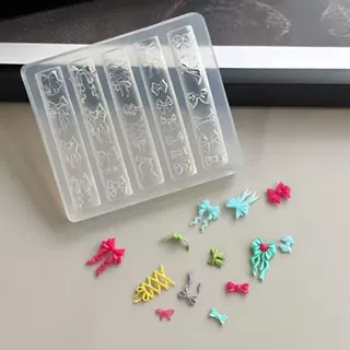 美甲模具梦幻蝴蝶结美甲硅胶模具美甲穿戴甲装饰模具跨境爆款模具