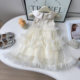Girls Sweet dress Summer New Little Girl Sequin Vest Dress Cute Mesh Princess Dress EXB052