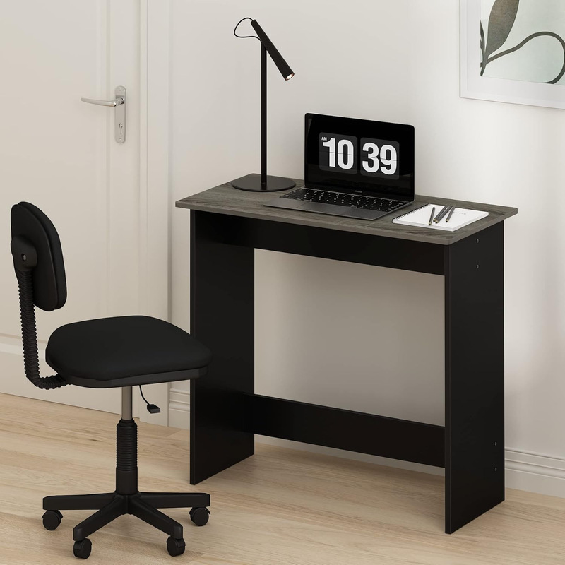 1inch Compact Computer Desk, Gray Oak Color |   Compact, rectangular, easy to assemble, office desk