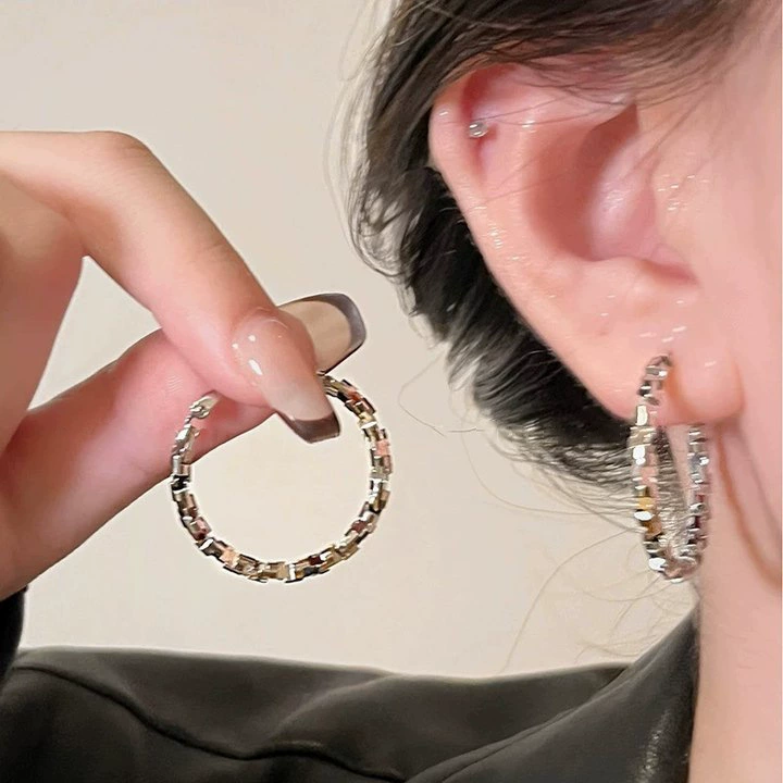 Серебряная игла, дизайн серьги, стиль легкой роскоши, стиль высокого качества, оптом