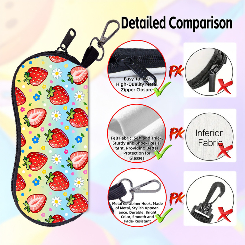 Manufacturer's Supply of Glasses Bags with Fresh Fruit Prints, Anti-Drop Travel Portable Hook Glasses Case Manufacturer's Supply of Glasses Bags with Fresh Fruit Prints, Anti-Drop Travel Portable Hook Glasses Case
