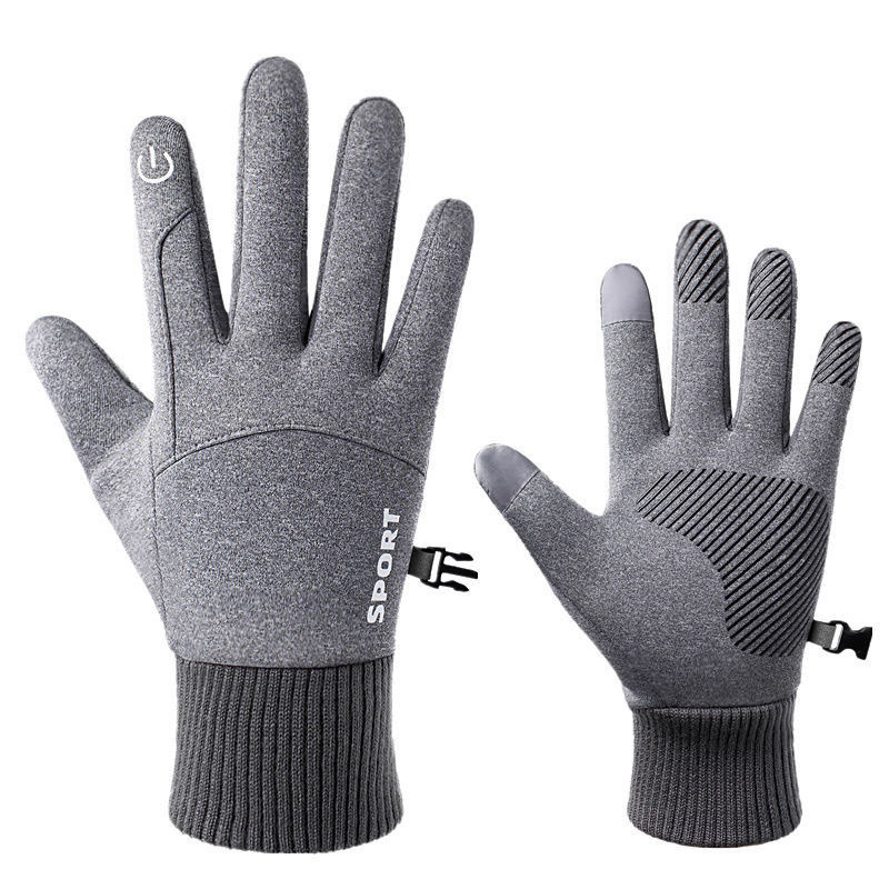 Ciclismo guantes calientes de esquí de invierno de los hombres pantalla táctil al aire libre a prueba de viento impermeable guantes de lana antideslizante guantes de alpinismo