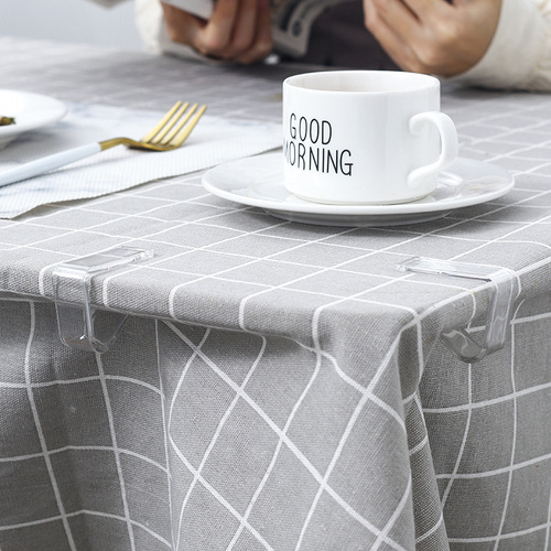 Transparent tablecloth clip for dining table, kitchen tablecloth fastener, household tablecloth desk clip, invisible anti-slip without drilling