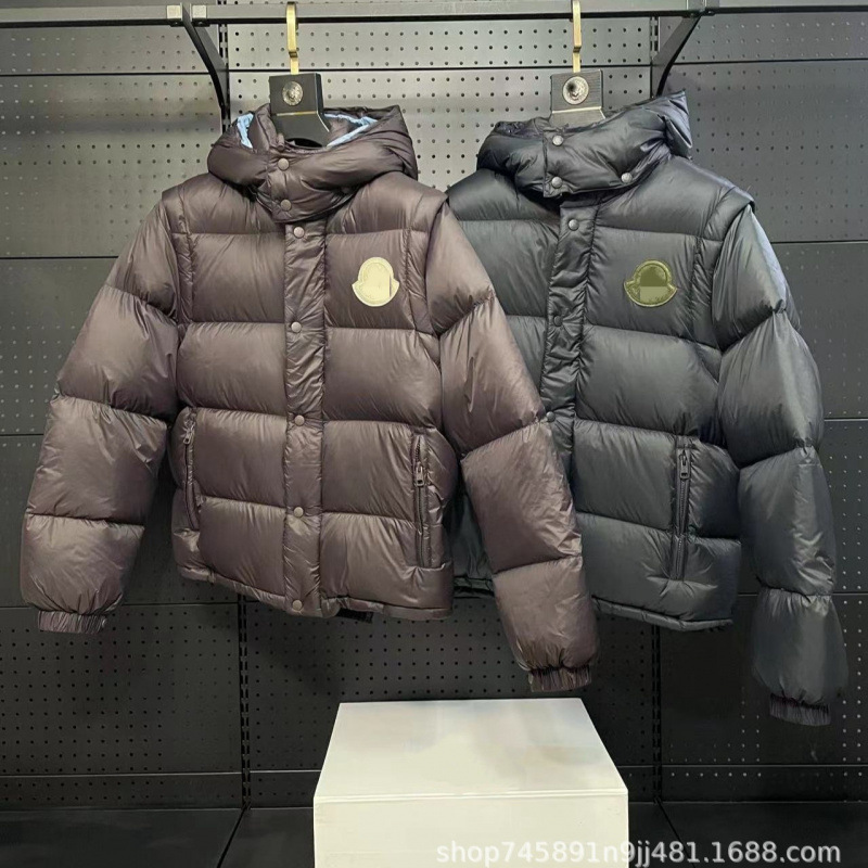Moncler down Jacket with Large Logo, Detachable and Convertible to a Vest, Sleeveless Style, Winter Unisex Two-In-One down Coat, High-End Moncler down Jacket with Large Logo, Detachable and Convertible to a Vest, Sleeveless Style, Winter Unisex Two-In-One down Coat, High-End