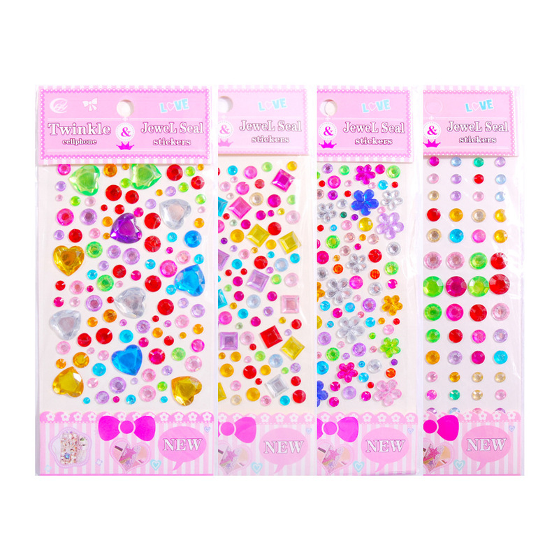 Factory direct children's DIY acrylic Diamond stickers baby's breath star mobile phone stickers handmade creative gem stickers