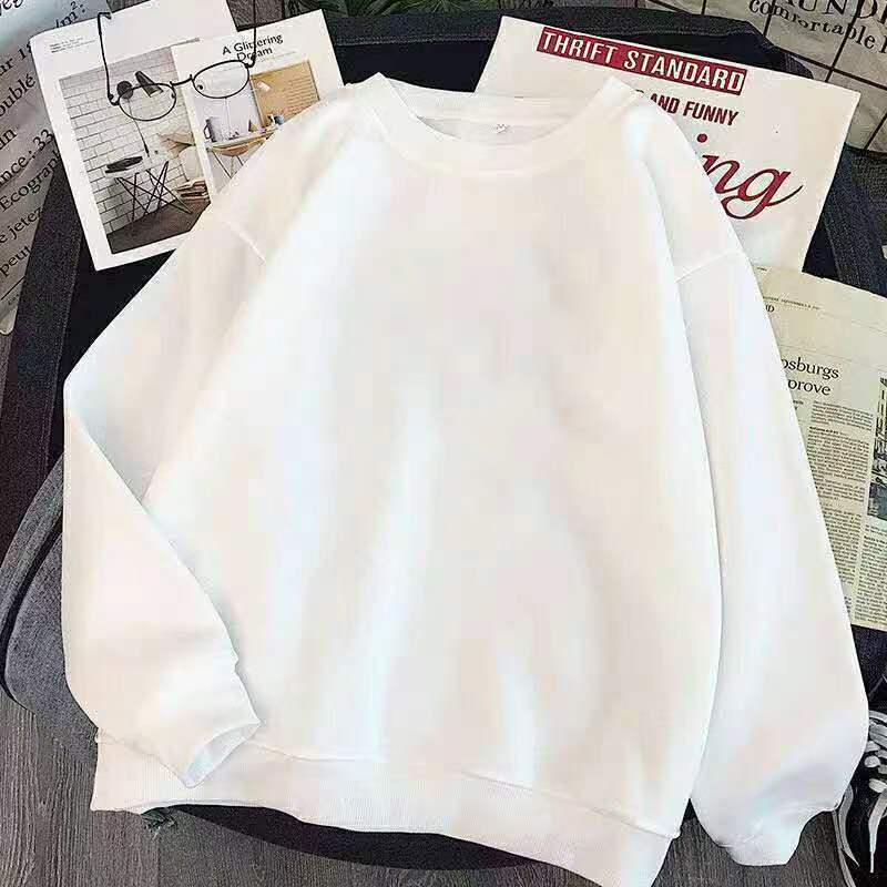 卫衣男款春秋季复古潮牌痞帅百搭宽松学生休闲外套上衣服 白色2XL