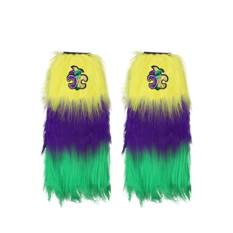 Nuevo cross-border Halloween tricolor piernas de peluche brasileño carnaval irlandés vestido de baile vestido de espectáculo