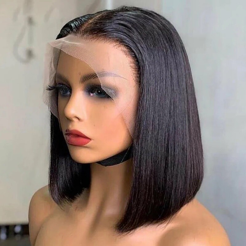 12A Vietnam Bone Straight Bob Human Hair Wigs 前蕾丝假发套|undefined