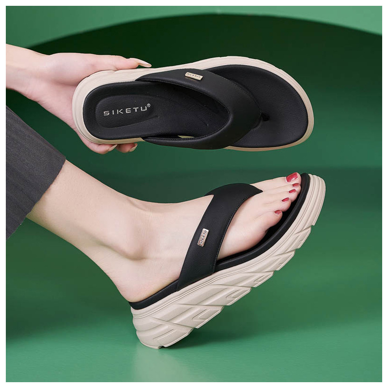 Dép sandal nữ xỏ ngón đế bệt chống trượt thoáng khí mùa xuân hè 2025 — Màu nâu, Màu đen, Màu mơ chi tiết 15
