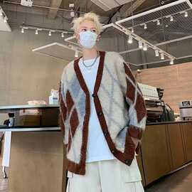 V领毛衣男女秋冬设计感日系慵懒温柔风港味复古chic开衫针织外套