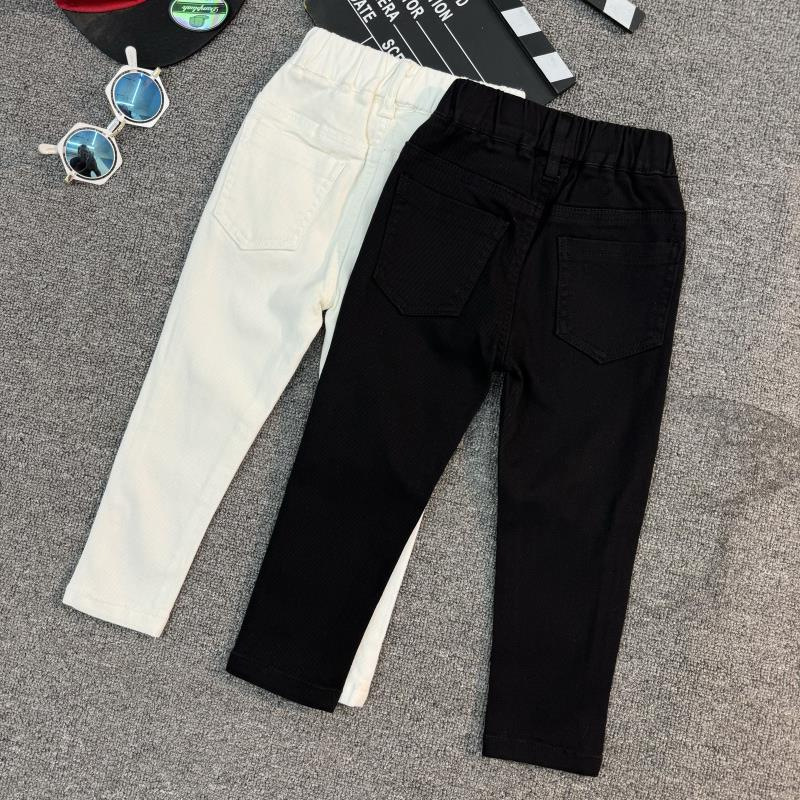 어린이 슬림 핏 흑백 바지 올 매치 슬림 핏 하이 스트레치 일본 청바지 스타일리 키 홀 CC802