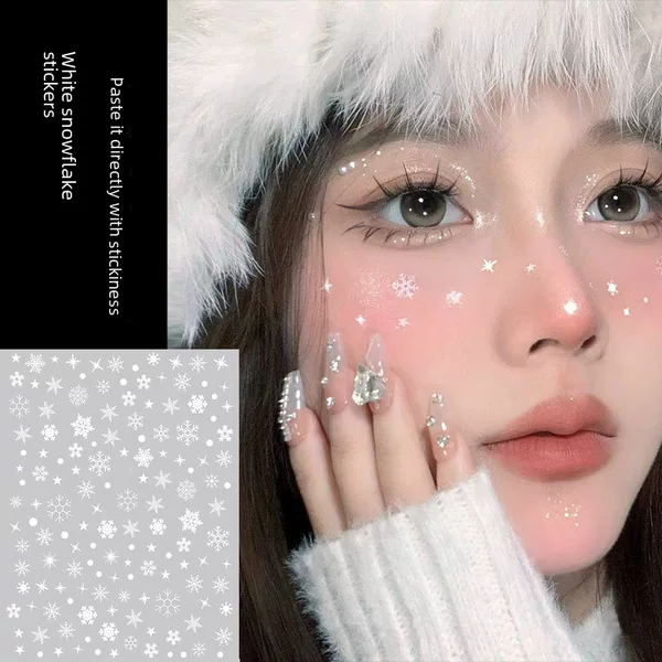 Face Eye Makeup Snowflake Face Jewelry Butterfly Sticker Self-adhesive Nail Art Decal Sequin Decoration Valentine's Day New Year